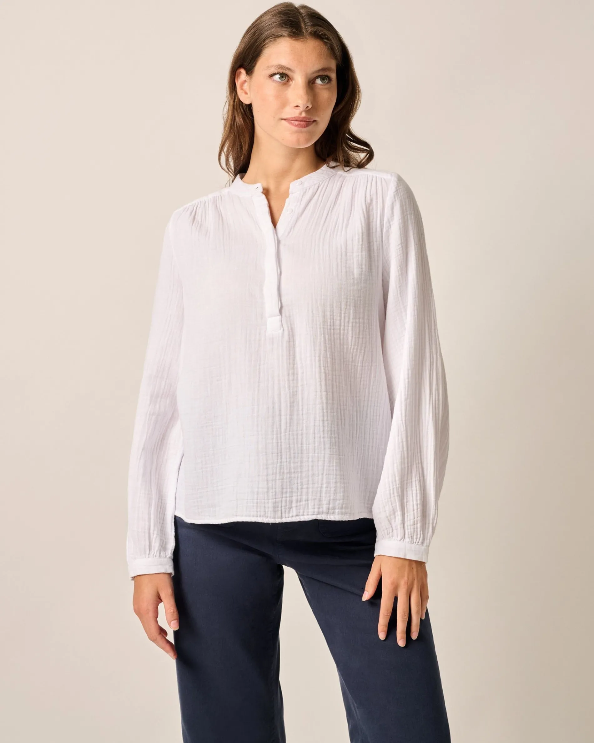 Alana Cotton Blend Woven Popover