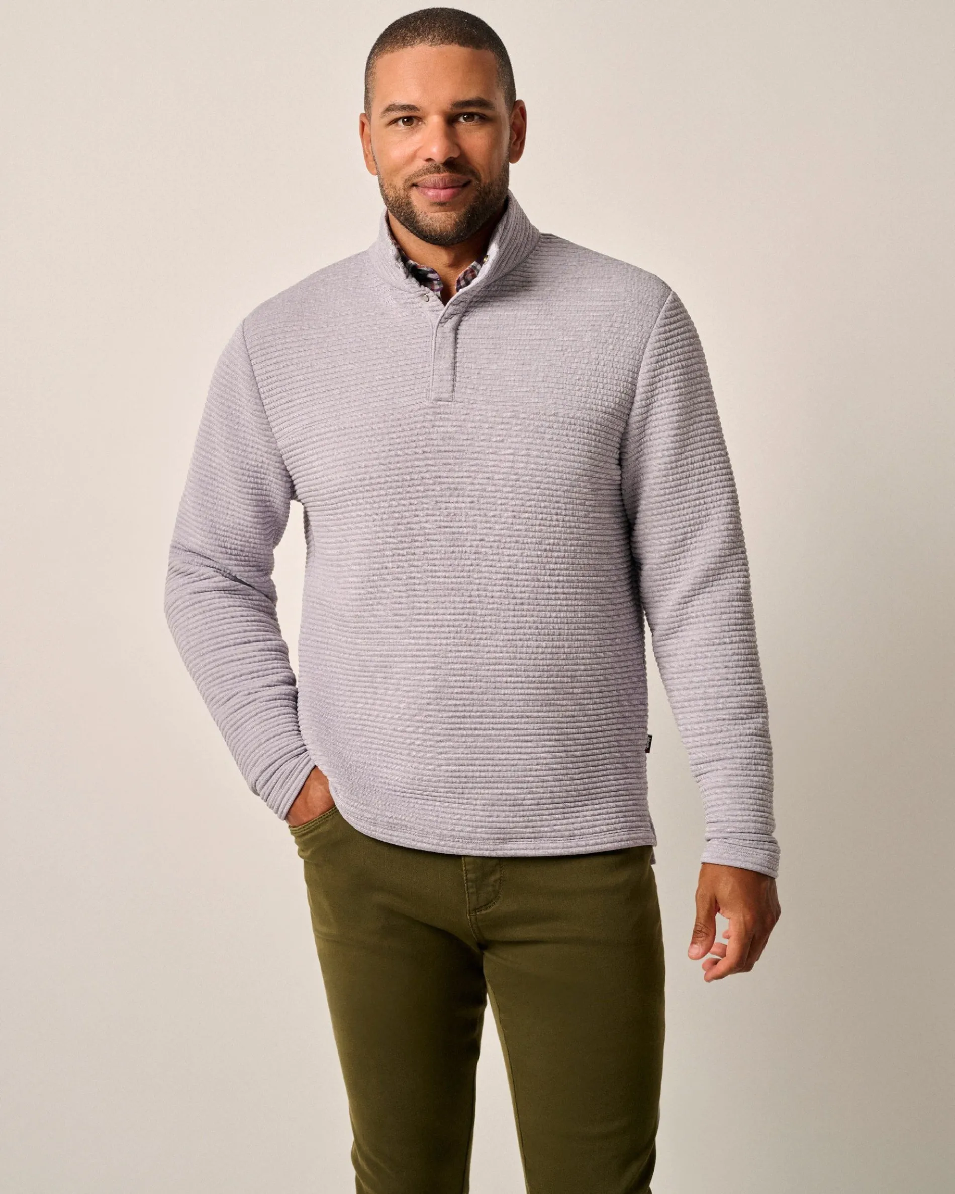 Benjy Heathered Henley Pullover