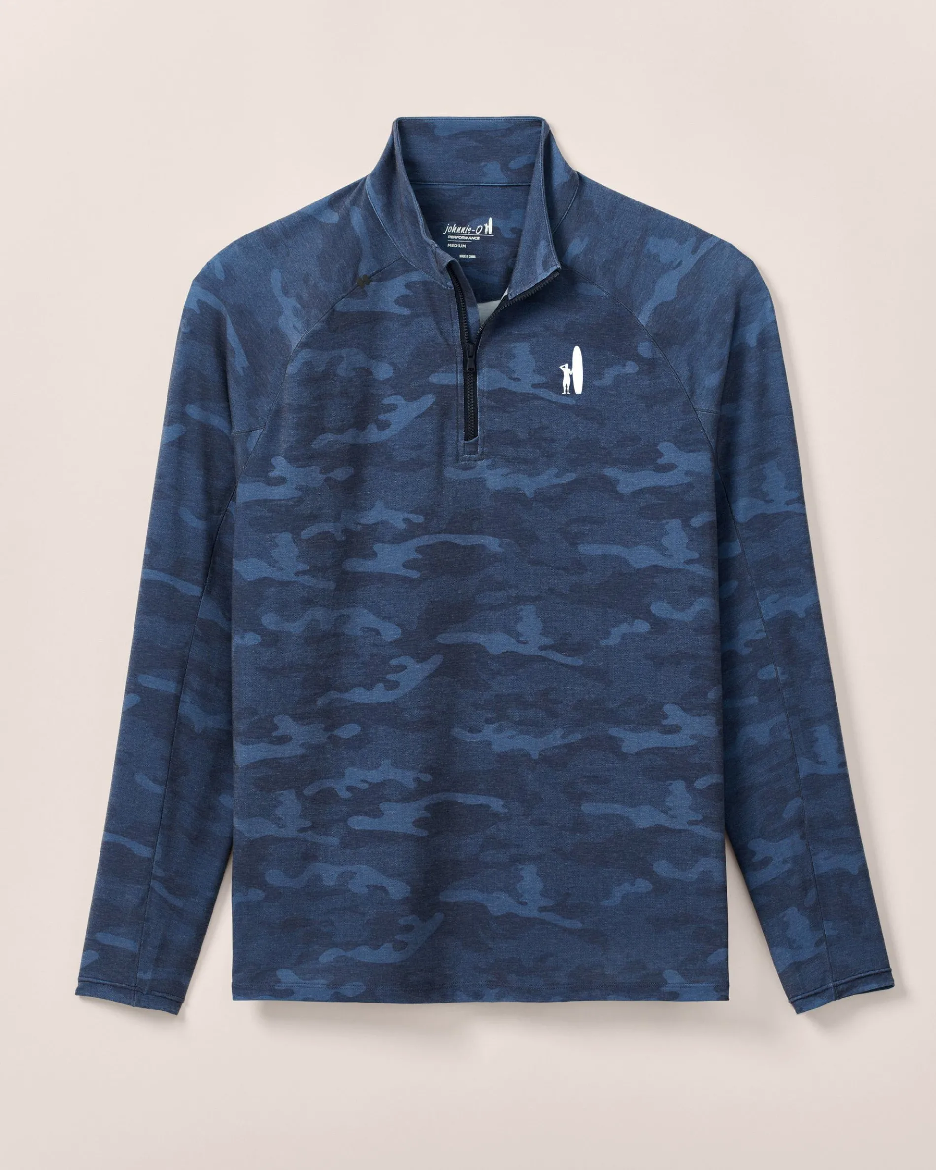 Custom Surfer Logo Patton Performance Camo 1/4 Zip Pullover
