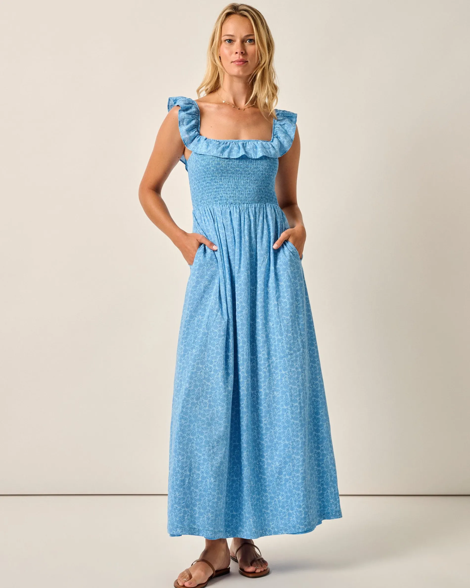Mira Smocked Midi Dress